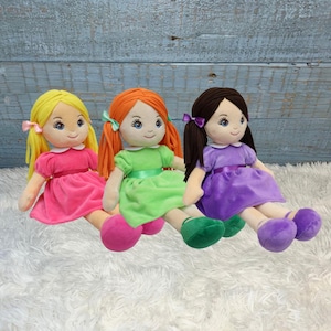 Personalized Stuffed Doll, Personalized Baby Gift, Embroidered Name, Baptism gift, Adoption gift, Soft Doll, Doll