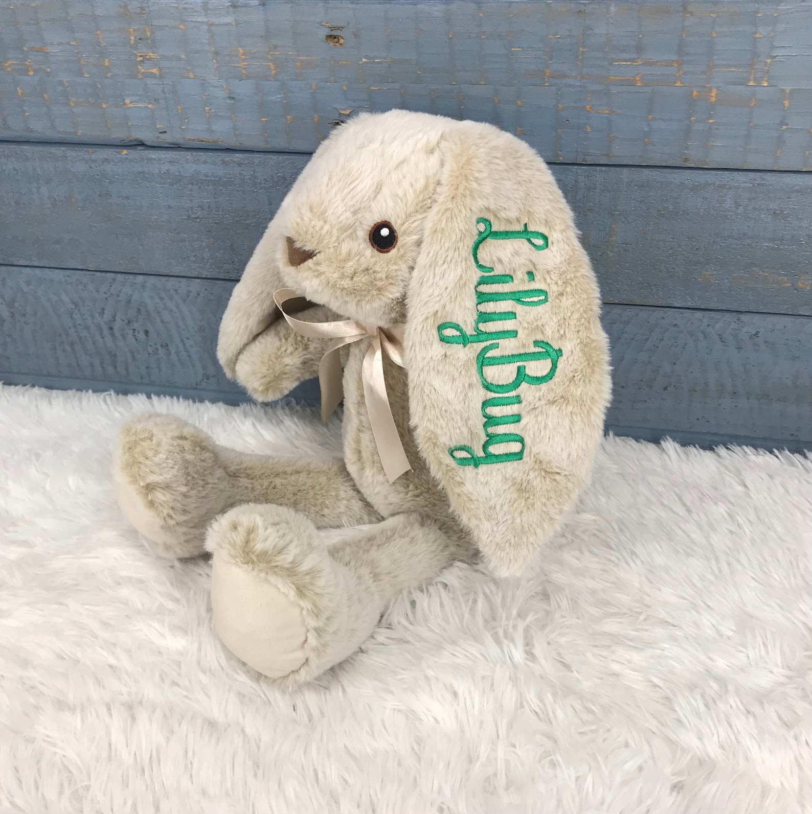 Personalized Bunny, Embroidered Bunny, Easter Gift, Easter Bunny, Name ...