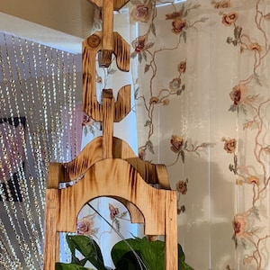 Colgador de plantas de madera, colgador de plantas retro, colgador de plantas personalizado, colgador de plantas de interior