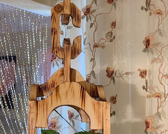 Handmade Wooden Plant Hanger, Indoor Hanging Planter, Fits 6 inch Pot