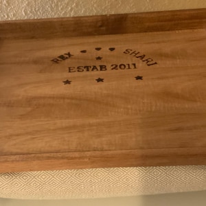 Personalized Breakfast Tray With Cushion, Handmade Wooden Serving Tray, Unique Serving Tray, Housewarming Gift, Wedding Gift