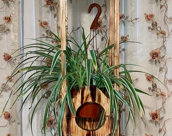 Tall Wooden Plant Stand - Retro Indoor Three-Pot Display