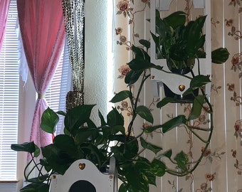 White Plant Hanger and Stand