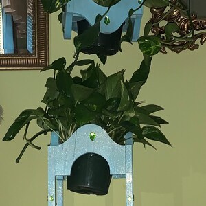 Blue Plant Hanger and Stand