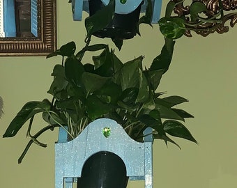 Blue Plant Hanger and Stand