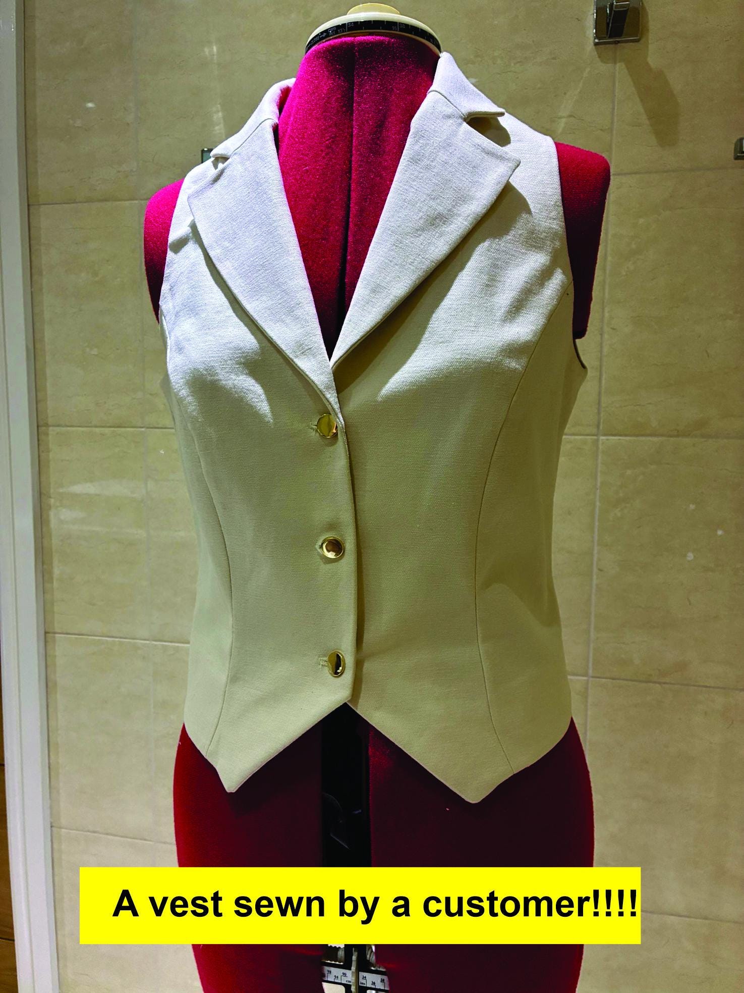 Vest With Patterns Women's Fitted Vest with Front Buttons in PDF, vest with collar pattern ...