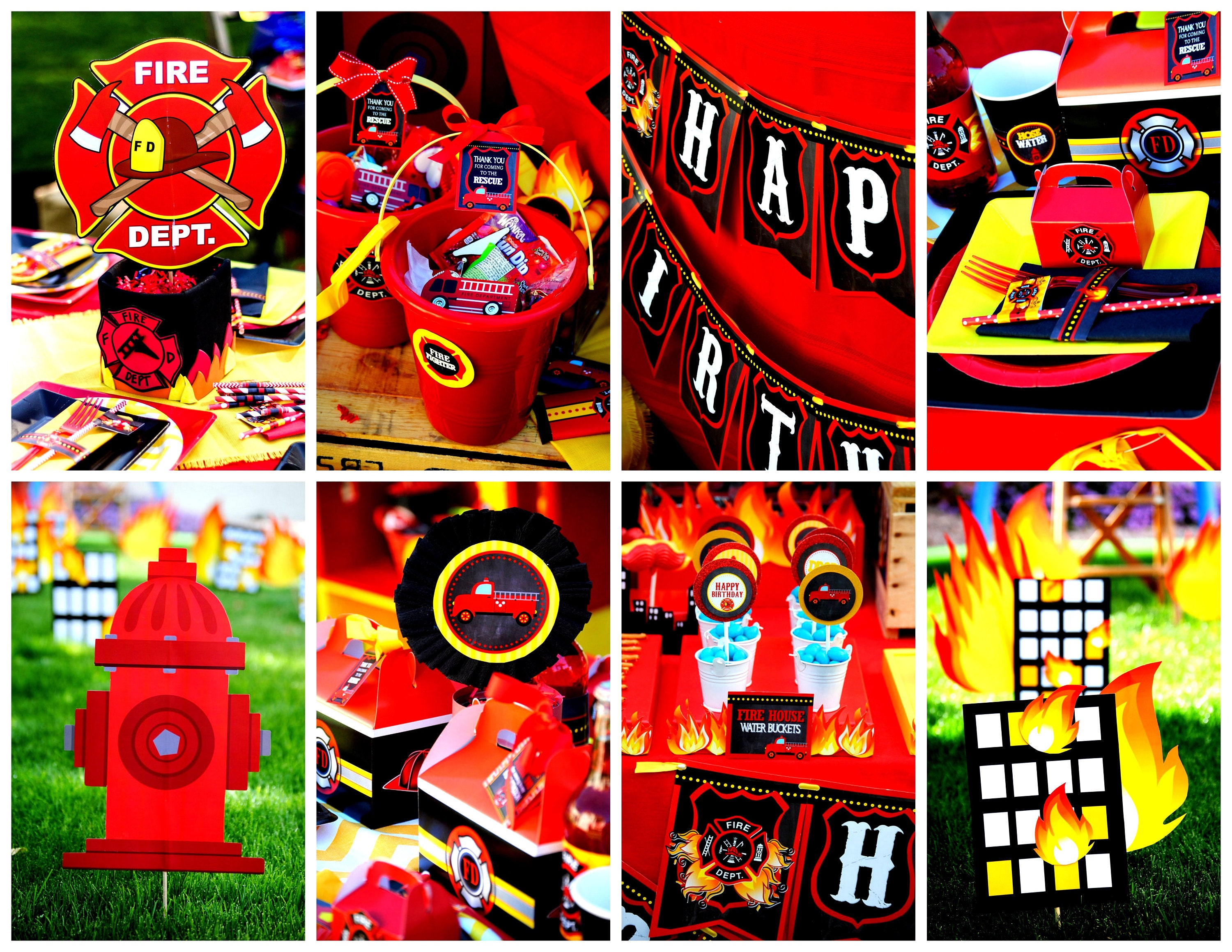 FIRE Fighter Party FIRE STATION Fireman Birthday Fire Etsy