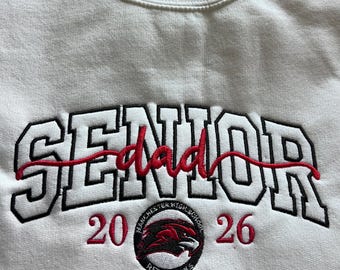 Custom senior red hawks crewneck