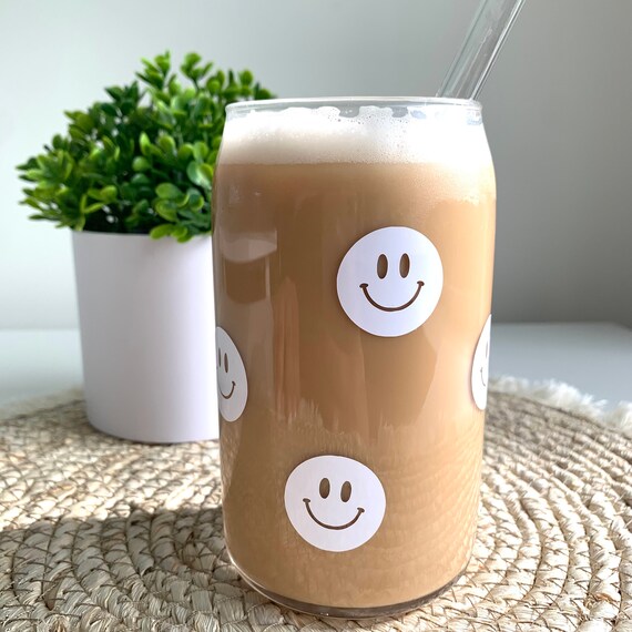 Smile glass coffee cup smiley face coffee cup perfect gift Etsy