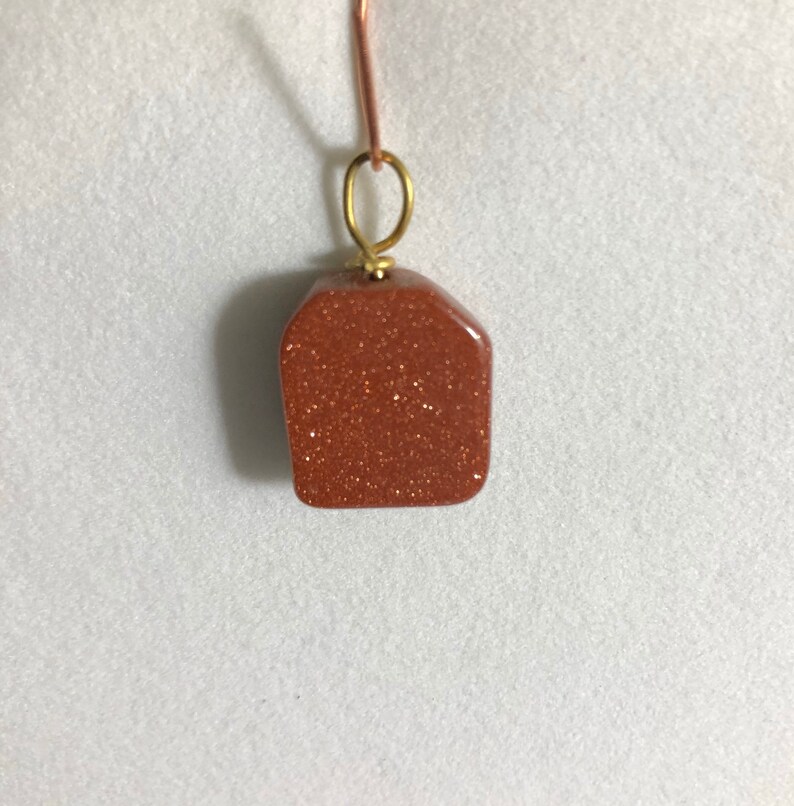 Pendant Goldstone With Gold Wire. Chakra Root Zodiac Sign Etsy