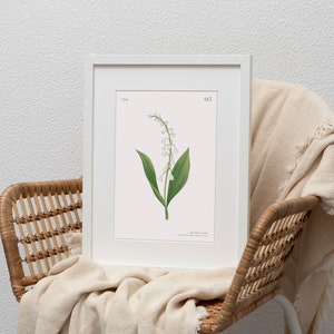 May Birth Month Flower Print, Lily of the Valley Art Print, Boho Flower Art, Birth Flower, Lily of the Valley Birth Month Flower