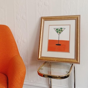 Extra Olives Dirty Martini, Hand Painted Martini Print, Cocktail Print, Martini Wall Decor