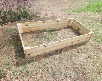 Raised Pine Garden Flower Bed