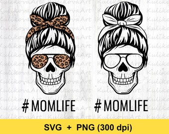 Download Mom Life Skull Svg Etsy