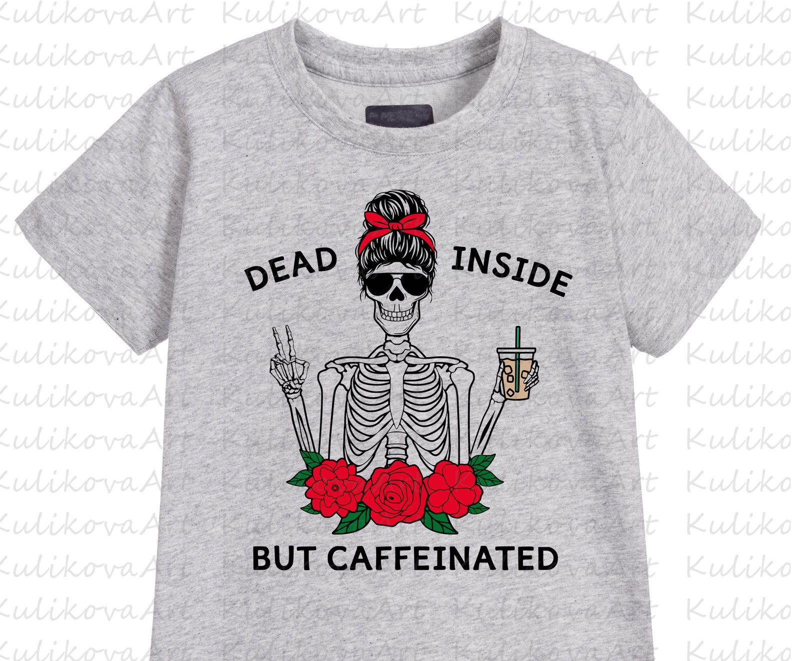 Dead inside but caffeinated SVG PNG sublimation design | Etsy
