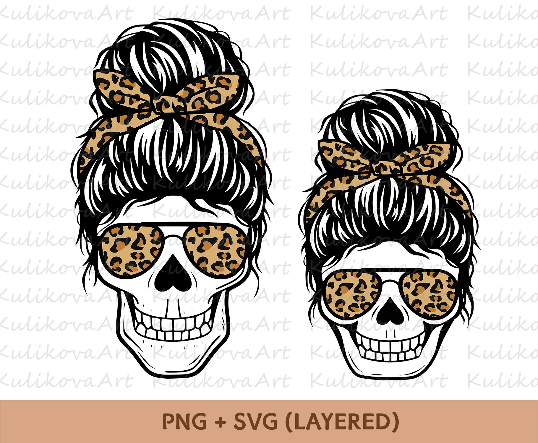 Download Mom daughter skull cheetah SVG Sublimation design PNG Mom | Etsy