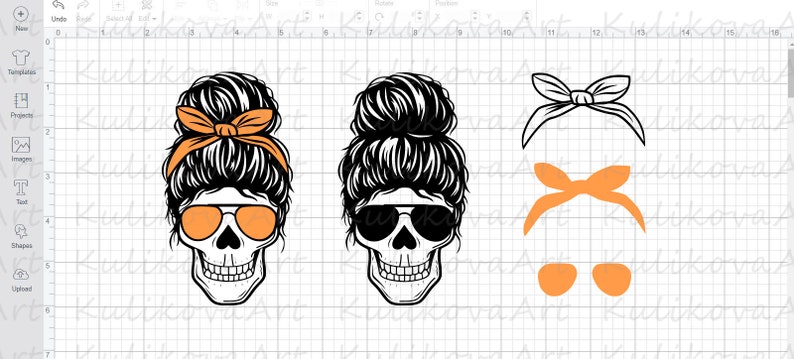 Download Mom skull SVG file Layered messy bun skull with glasses ...