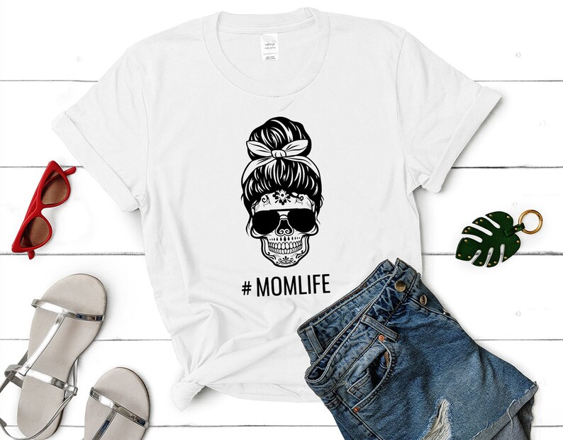 Download Mom life skull SVG PNG sublimation download Messy bun svg ...