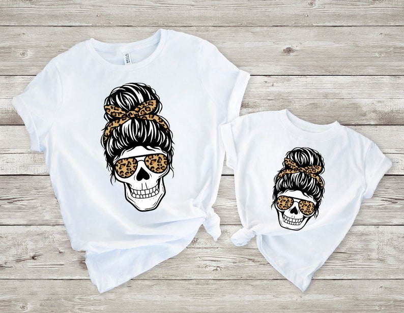 Download Mom daughter skull cheetah SVG Sublimation design PNG Mom | Etsy