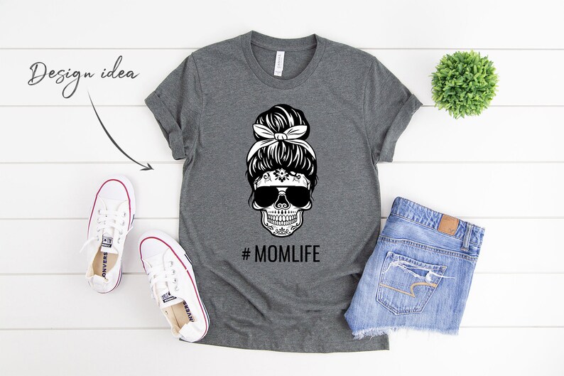 Download Mom life skull SVG PNG sublimation download Messy bun svg ...