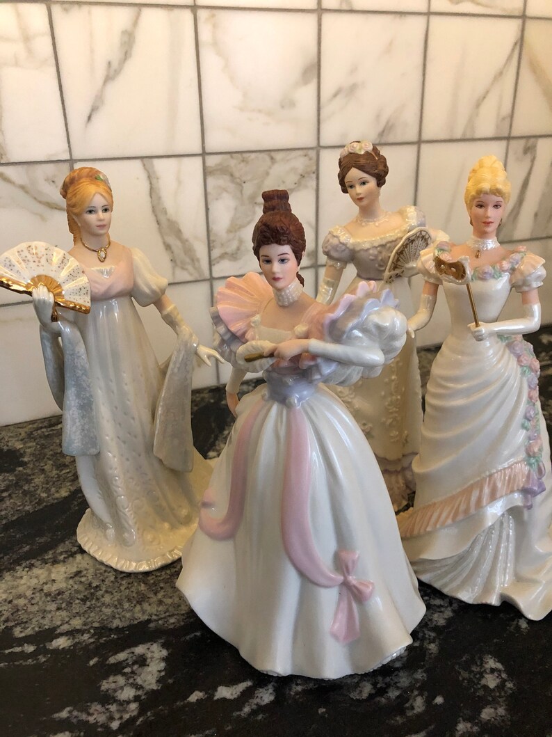 4 Lenox Classic Gala Figurines Ivory Grand Waltz White Etsy