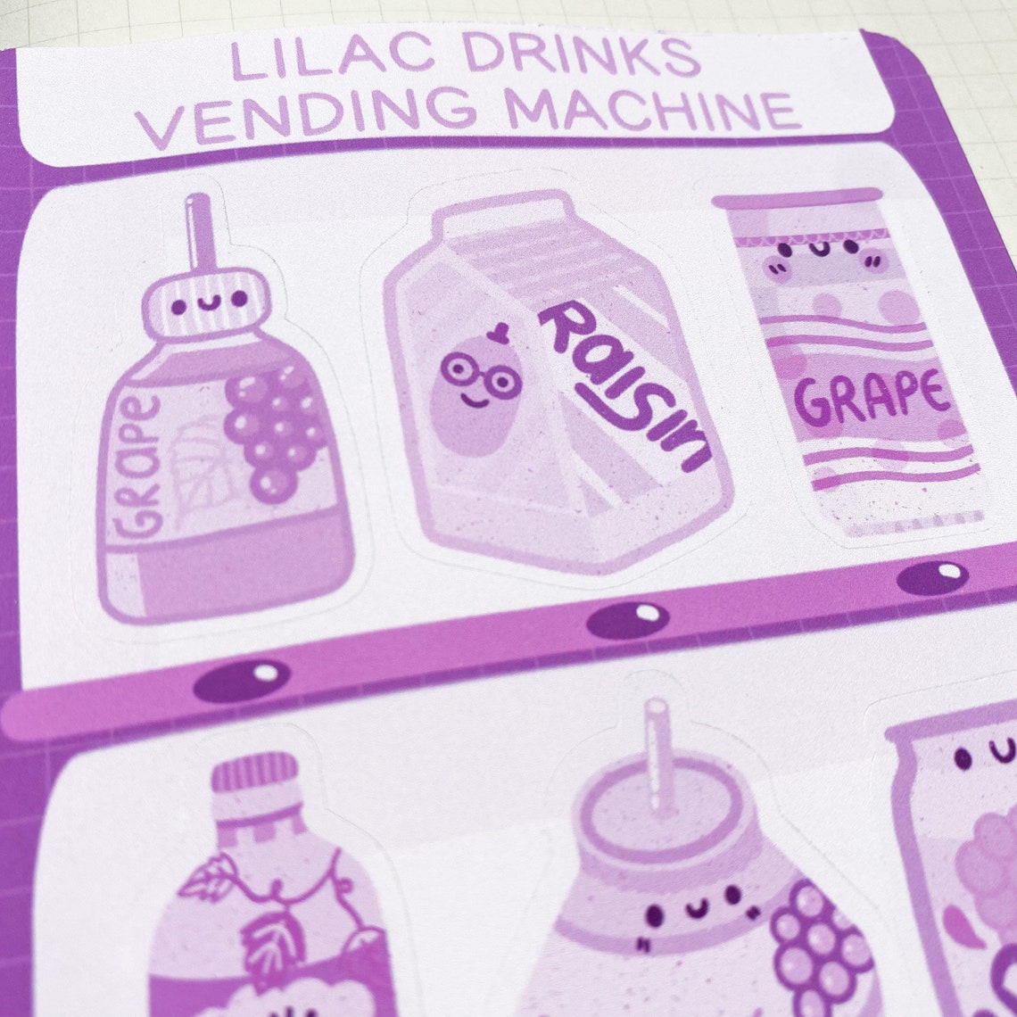 Drink Vending Machine Sticker Sheet Matte Finish Planner Etsy