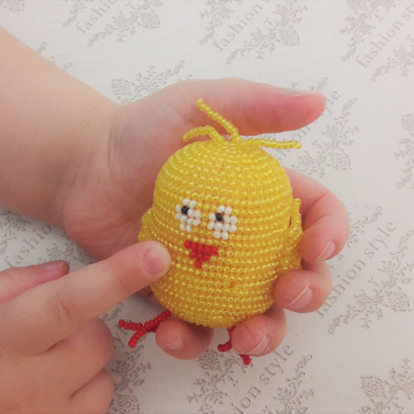 Amigurumi Pattern Cute Chicken Beaded Keychain Loom Square - Etsy UK