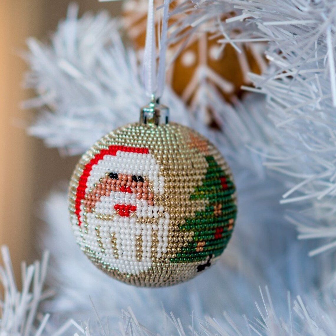 Bead Loom Patterns Christmas Bead Ball Santa Claus Beading Etsy