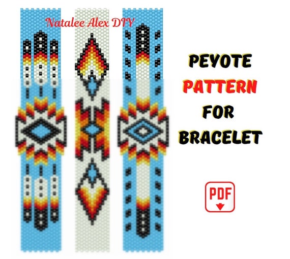 Peyote Pattern Bracelet Native American Style Indian Ethnic
