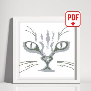 Cat cross stitch pattern pdf Funny cross stitch pattern Modern cross stitch pattern Hand embroidery patterns DIGITAL file