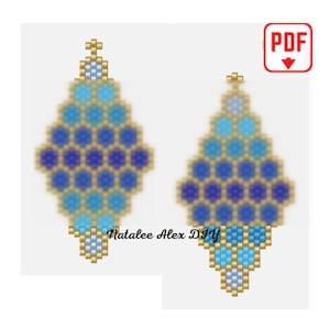 Brick Stitch earrings pattern Rhombus Ladder stitch Unique earrings pattern miyuki diy earrings dangle Digital gift pdf file instant #006