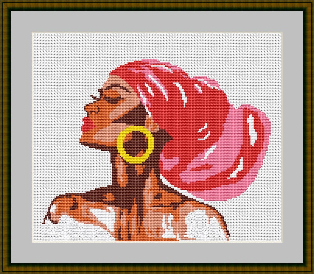 Cross Stitch Pattern Black Girl DIGITAL File African American Etsy
