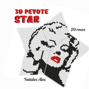 3D Peyote Star Beading Pattern + Full tutorial for beginners PDF