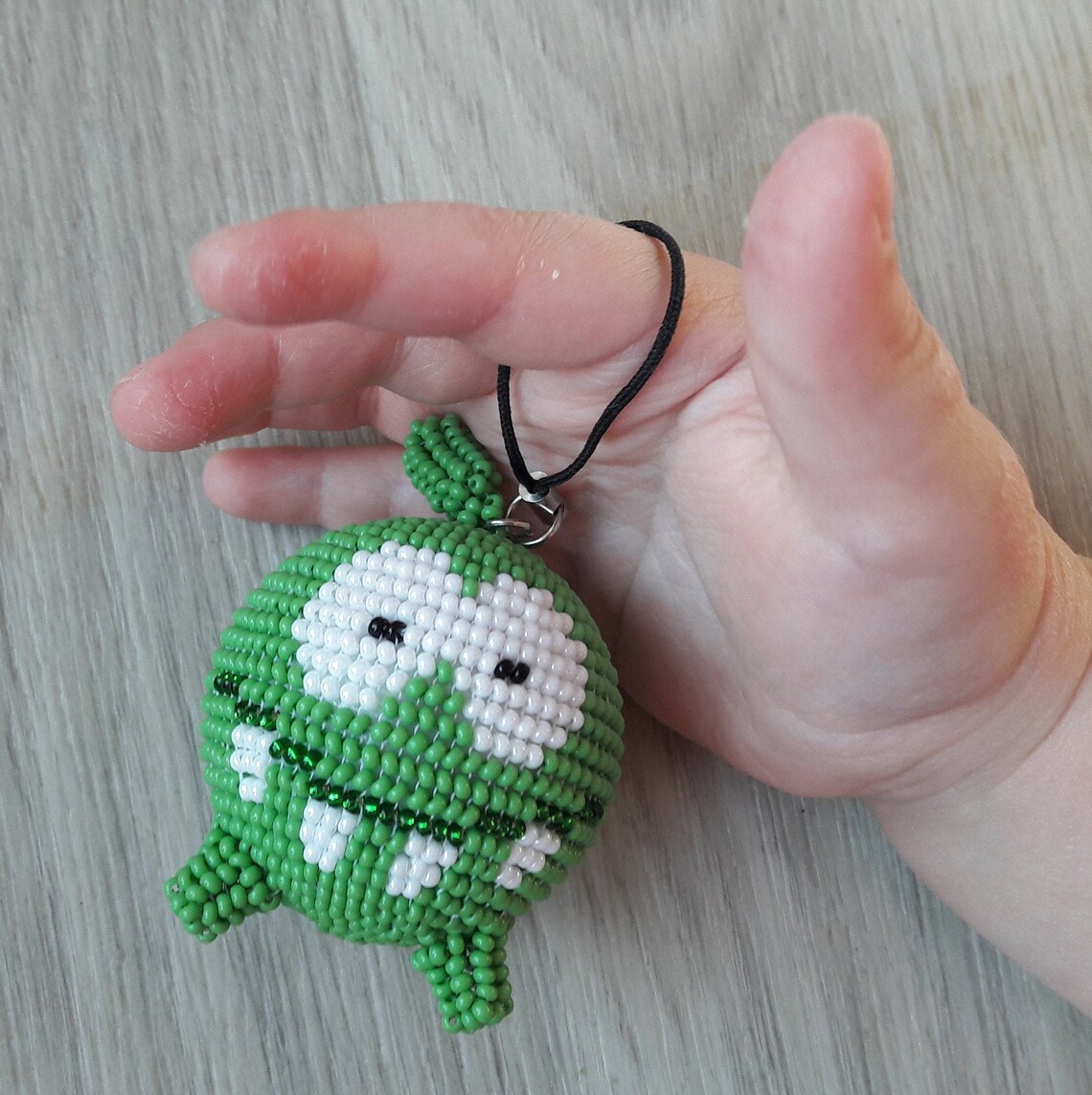 Beaded keychain Om Nom 3d beading pattern tutorial PDF file Etsy