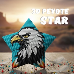 Motif de perles étoile peyotl 3D Style amérindien Culture aigle indien motif de perles totem