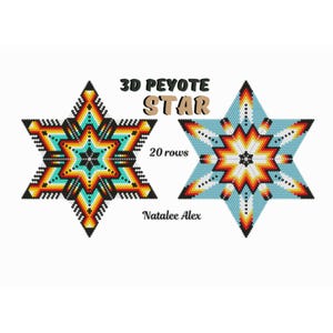 3D Peyote Stern Perlenmuster Muster im indianischen Stil PDF Anleitung für Weihnachten PDF Anleitung für Anfänger