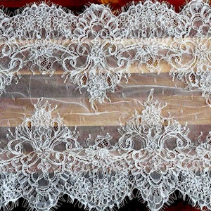 V021-b 3 Yard Vintage Französische Spitze Für Schleier, Schnurgebundene Helles Elfenbein Brautschleier Wimpern Spitzenband, 6 Yard Wimpern Spitzenband, Spitzentischläufer