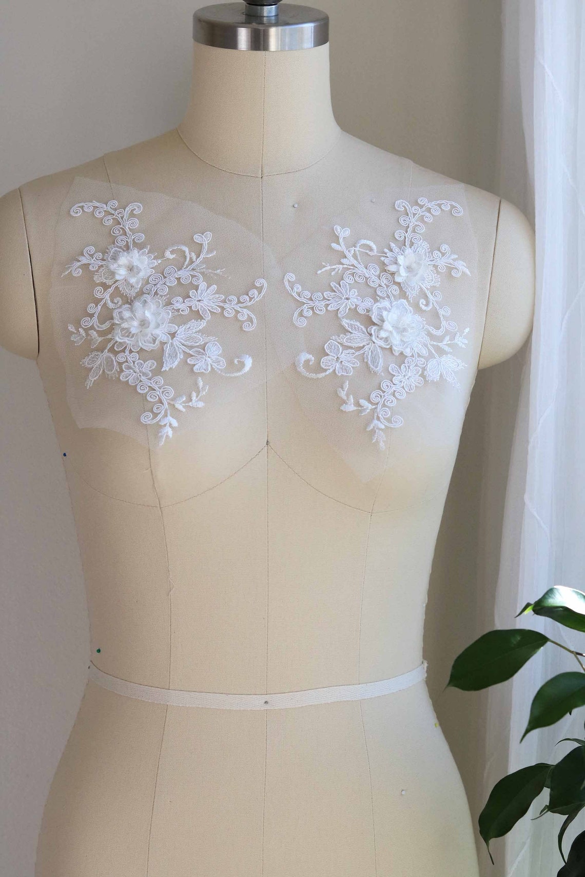 2075 off White Lace Applique 3D Lace Applique Wedding Dress | Etsy