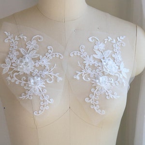 2075 off White Lace Applique 3D Lace Applique Wedding Dress - Etsy
