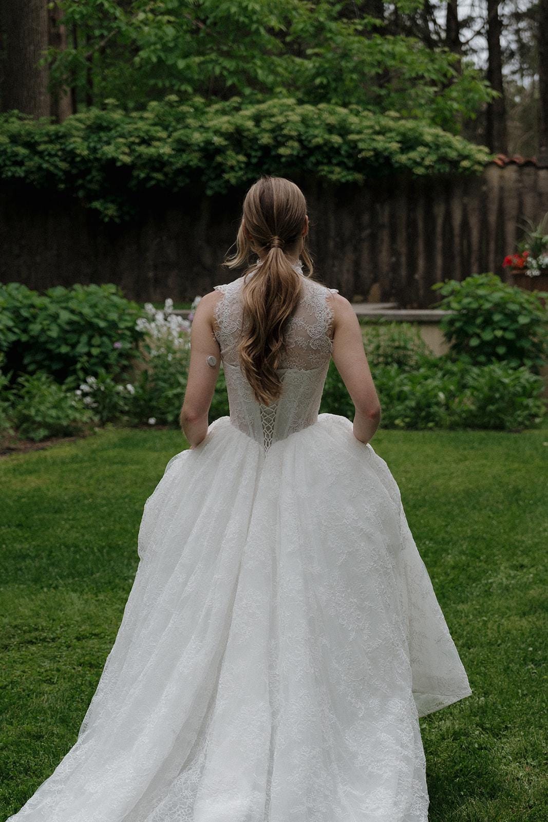 Basque Bolero Basque Waist Lace Ball Gown Wedding Dress With High Neck Lace Bolero - Etsy