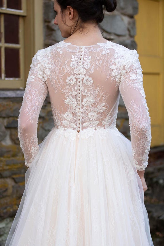 sheer beaded bodice lace wedding dress Amarra BELLA 84375 Size 8 Sheer Beaded Mermaid Wedding Dress Off the shoulder Bridal Gown