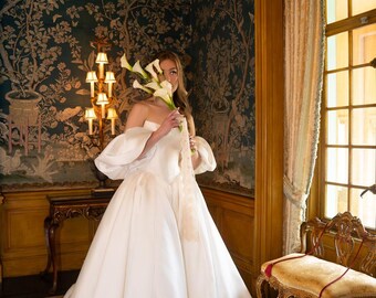 Mangas abullonadas para vestido de novia, mangas desmontables