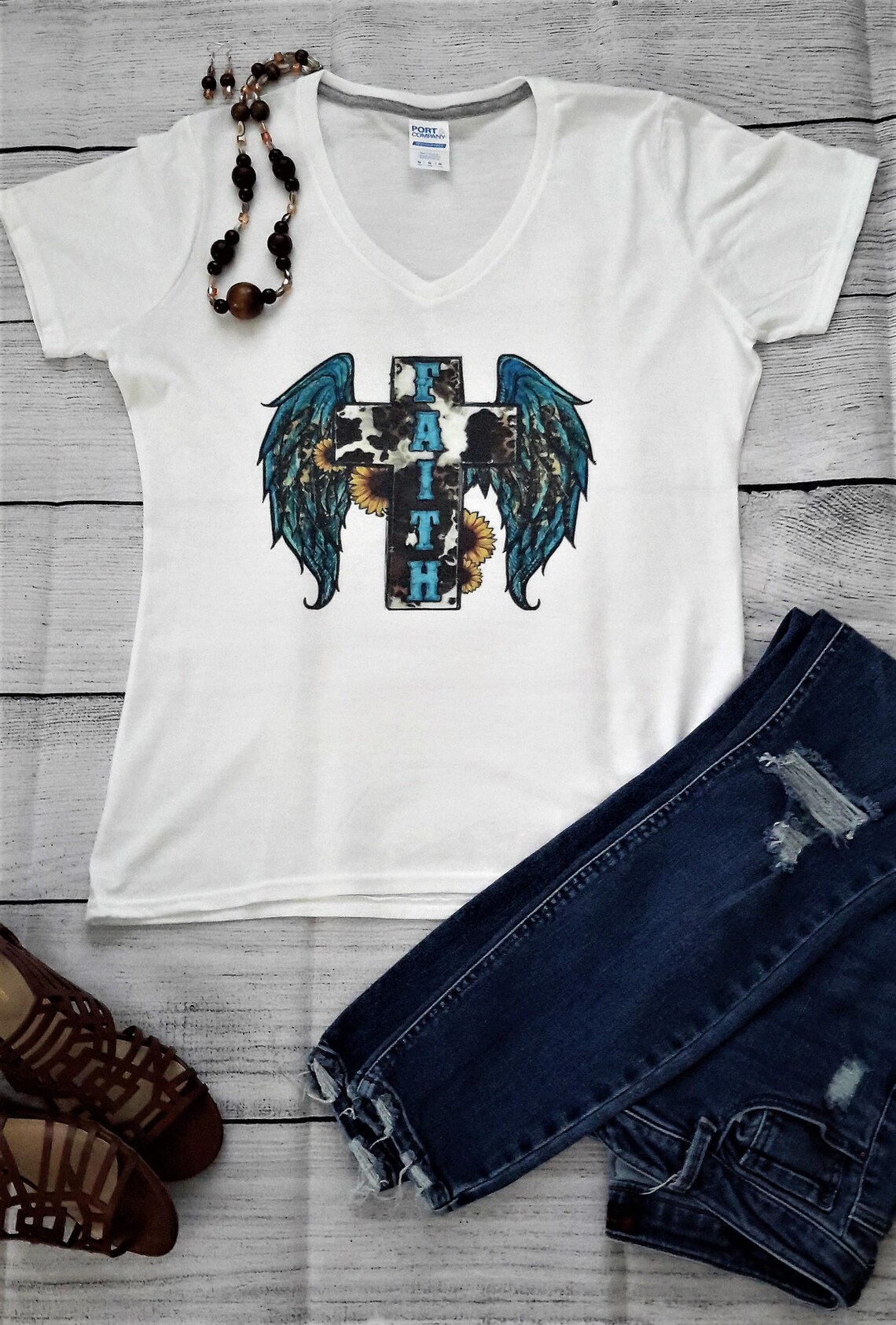 Shaped Knit Tee in Angelwing