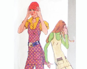 Patrón de costura Simplicity 9567 Vintage 1971 para pantalones cortos y túnica con escote redondo (VFG)