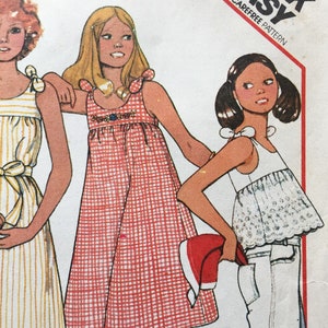 1977 Vintage McCalls 5540 Yoked Baby Doll Top Dress Sewing Pattern Spring Summer image 1