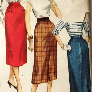 Vintage 1955 Pencil Skirt Pattern by Simplicity Number 1345 Simple to Make