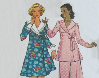 Patrón de costura Simplicity 5959 Vintage de los años 70: vestido cruzado, top y pantalones (VFG)