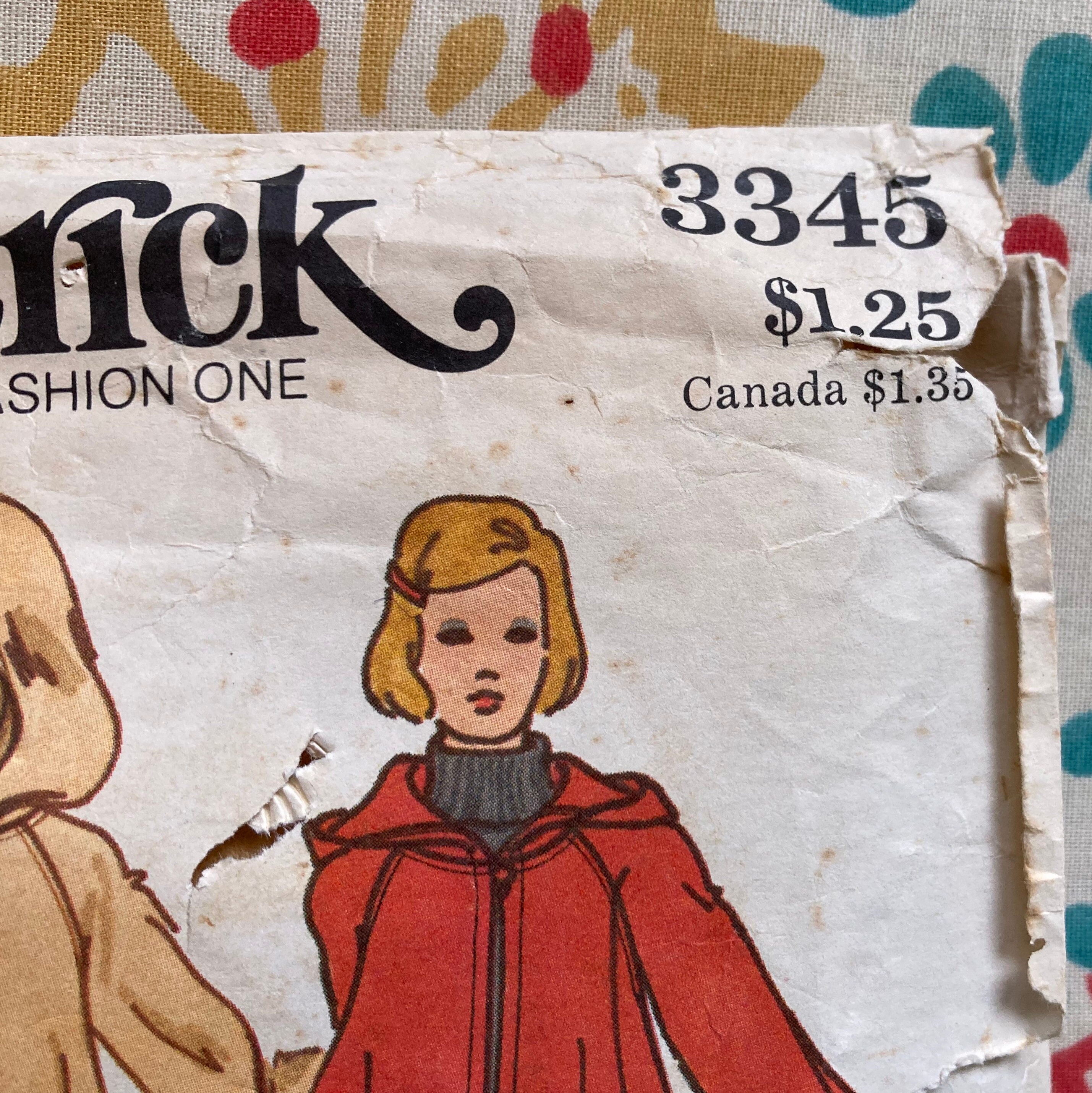 Patron De Robe Vintage Butterick 3345 - Taille 6 - Poitrine 24 Pouces - Non Coupé