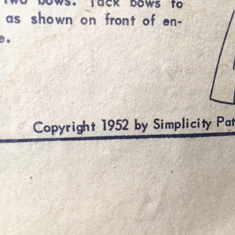 Simplicity 3978 Vintage 1952 Sewing Pattern for Patio Dress Outfit