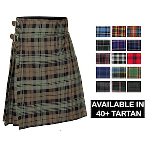 Men&#39;s Scottish 5 Yard kilt Made of Acrylic Wool Available in 45+ Tartan Colours - Made to Order